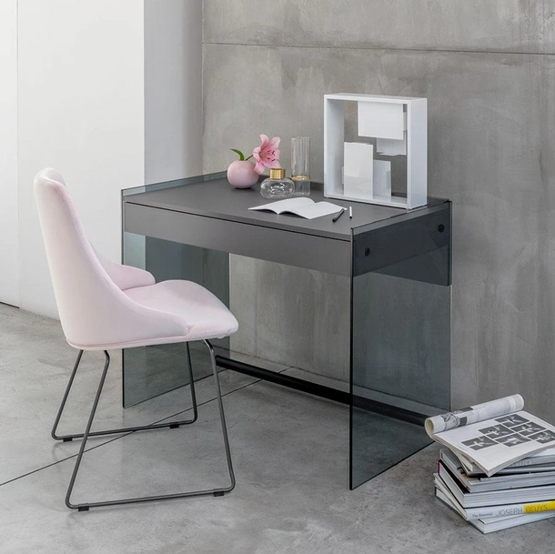 Scrittoio in vetro e laminato My Desk di Pezzani