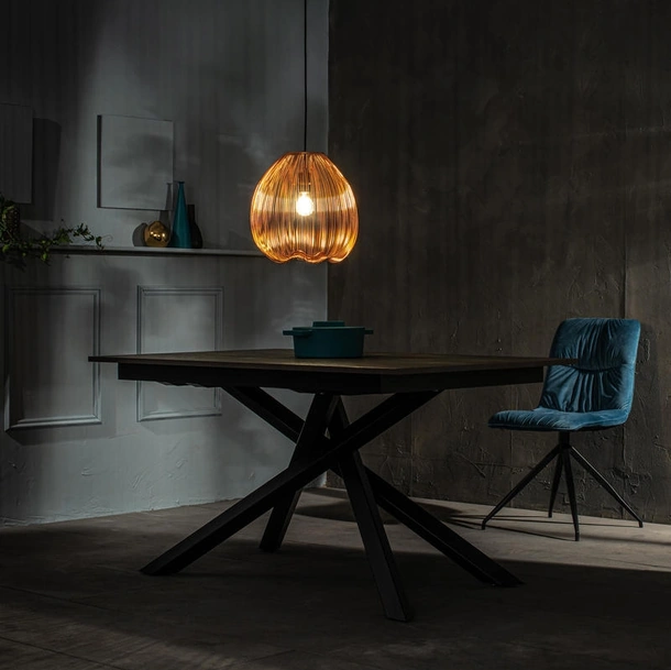Lampada a sospensione Jaula in metallo verniciato Ottone lucido di Stones