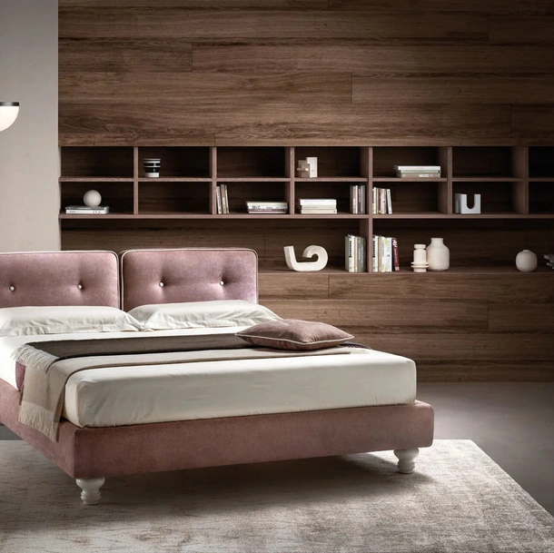 Letto in tessuto imbottito con testiera relax regolabile Nice di Bside