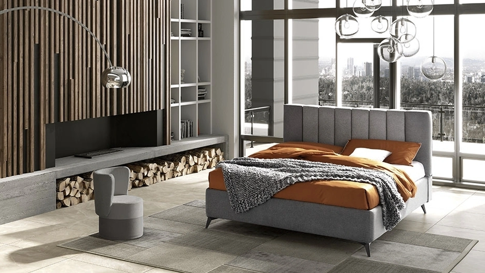 Letto imbottito Domino 24 di Stilfar Italia