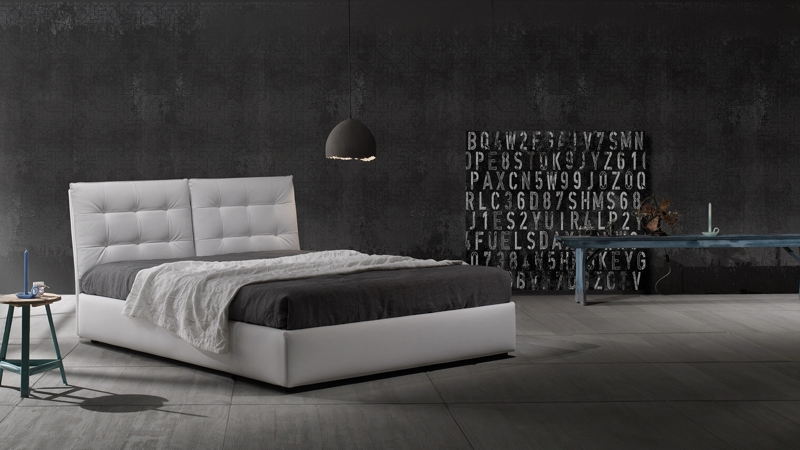 Letto in vellutino imbottito Zoè Quattro Ring 28 di Excò