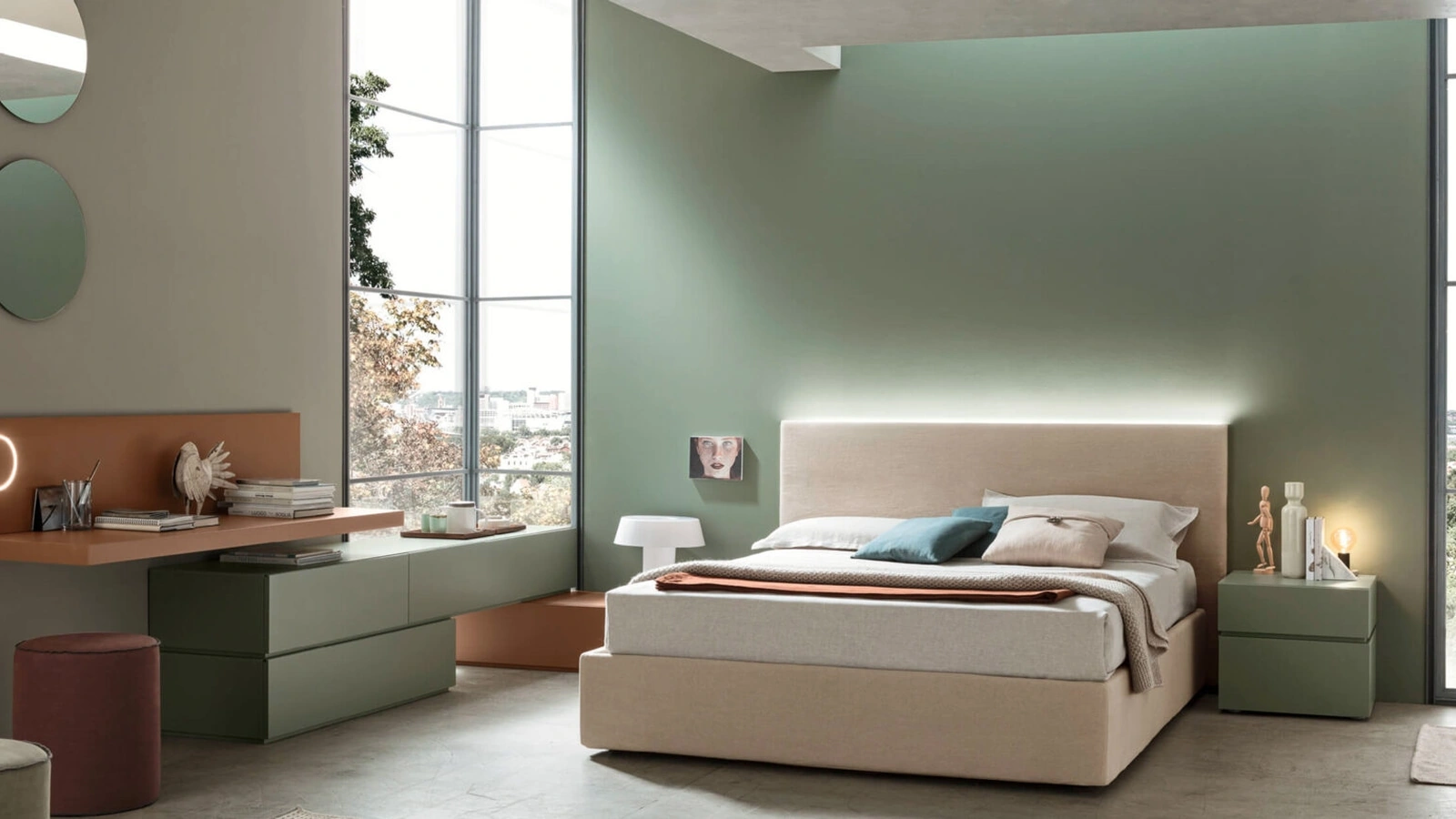 Letto Sky Imbottito con contenitore di Maronese