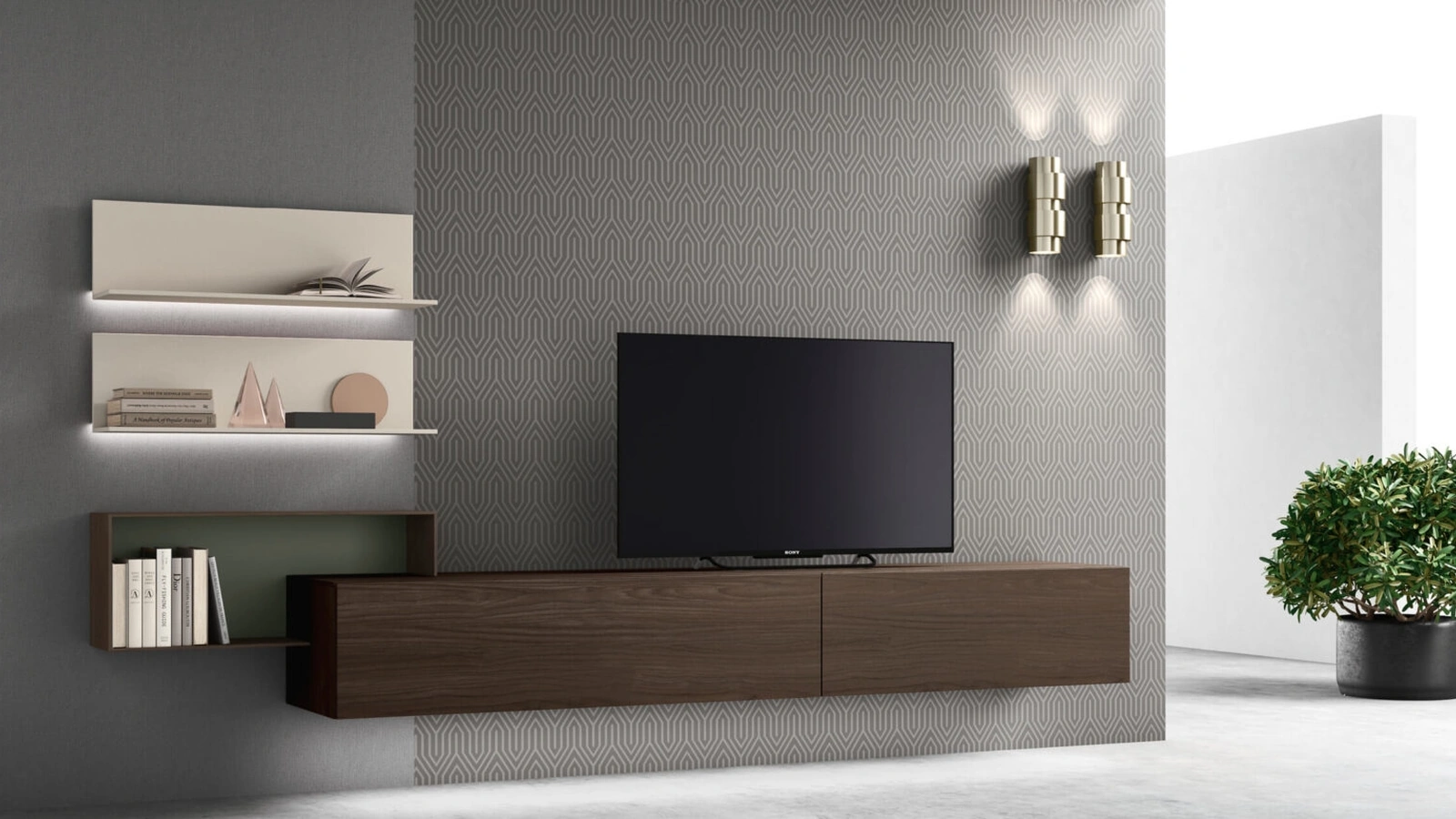 Mobile Porta Tv sospeso sm2358 di Maronese