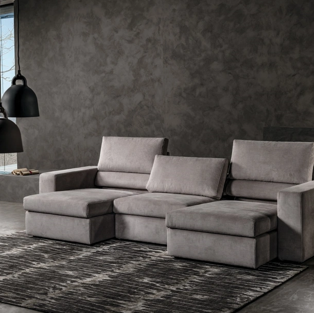 Divano in tessuto moderno e versatile con sedute regolabili Korral di Excò