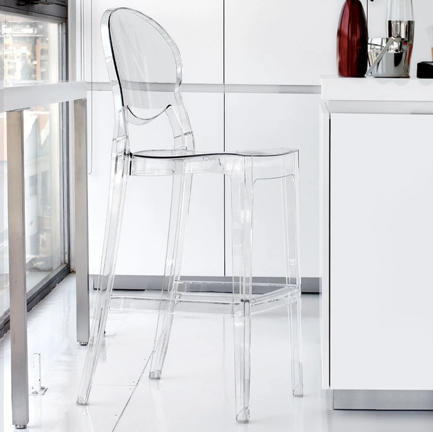 Sgabello Ink Stool 65 in policarbonato trasparente di La Seggiola