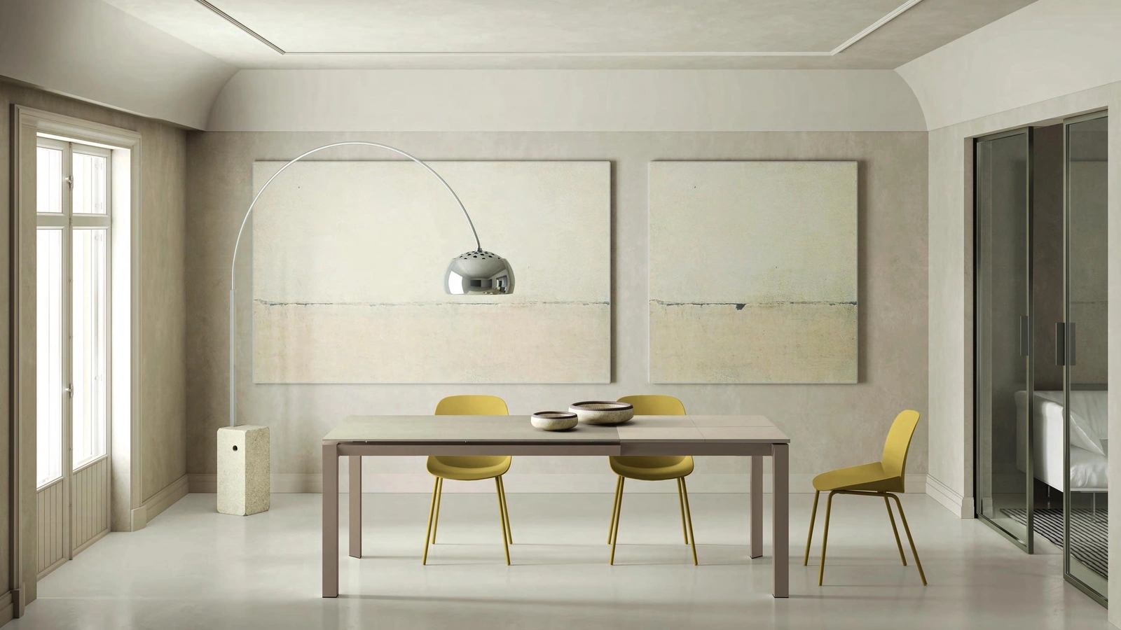 Tavolo Account 24 con top in ceramica di Stones