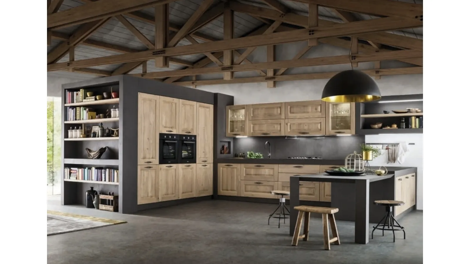 Cucina in Muratura con penisola I Masselli 01 di Ar-Tre