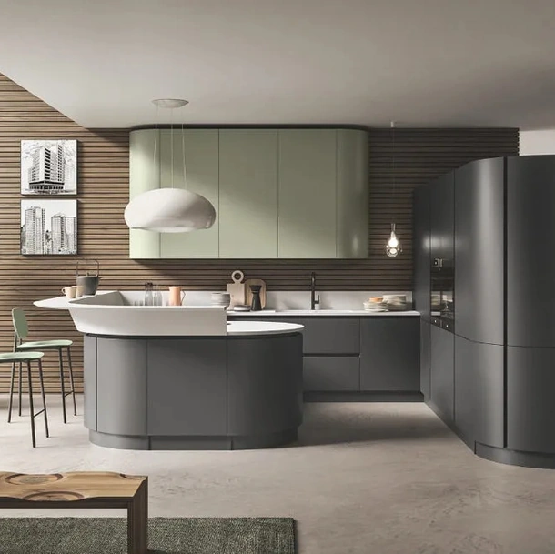 Cucina Moderna con penisola Progetto Sistema Laccato 06 di Ar-Tre