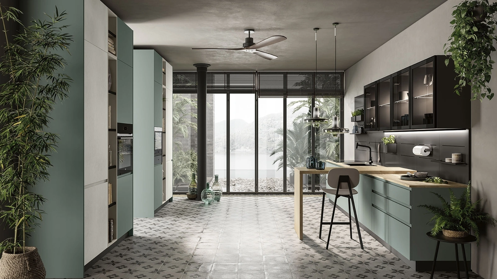 Cucina Moderna con penisola Pura 05 di Colombini Kitchen