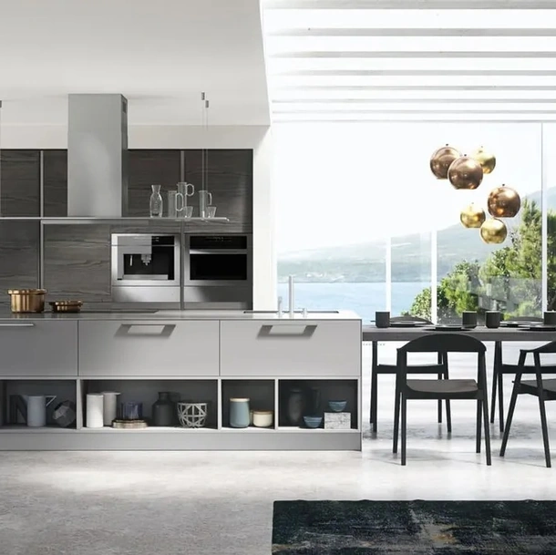 Cucina Moderna in legno laccato con isola Zoe 04 di Ar-Tre